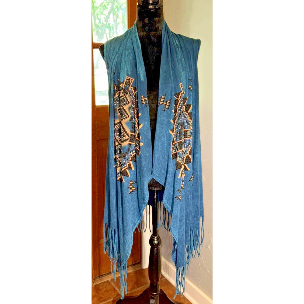 Vocal Full Length Cardigan Green With with Bling Size Large